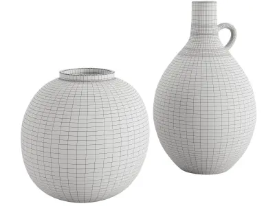 Two wheel thrown large vases 3D model