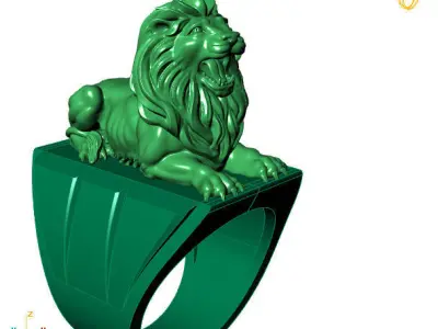 lion ring 3D print model 4
