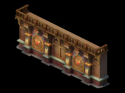 Game Interior Wall 02 3D model