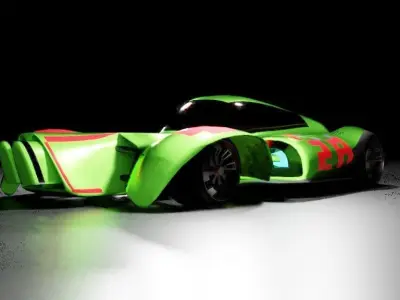Formula X futuristic race car 3D model