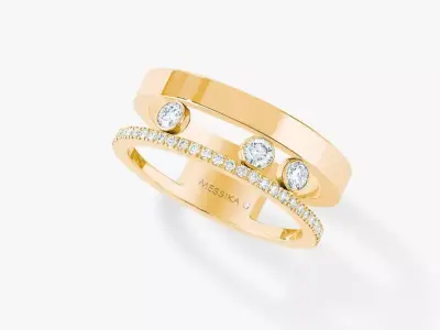 Messika Ring Gold 3D print model 4