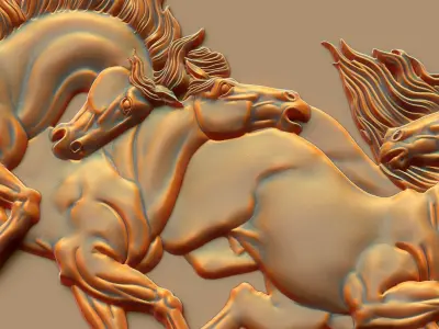 Eight Horses for CNC and  3D print model