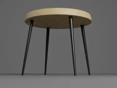 Wooden Coffee Table Low-poly 3D model