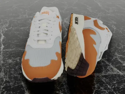 NIKE AIR MAX 1 PATTA WAVES MONARCH 3D SHOES Low-poly 3D model