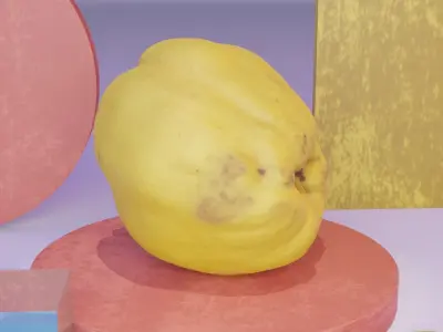 Quince fruit 02 high-poly 3D model