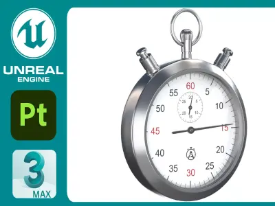 Stopwatch Low-poly 3D model