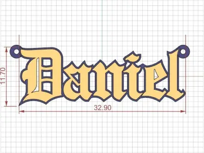 Name necklace Daniel 3D print model