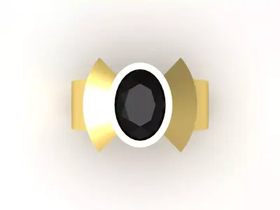 Modern Design Men Gold STL Ring with Onyx Stone Model mr0248 3D print model