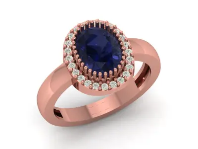ladies Stone Ring  3D print model