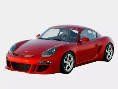 RUF 3400K 2011 Based on Porsche Cayman Type 987 Low-poly 3D model