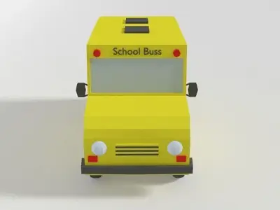 Low Poly Cartoon SchoolBuss Low-poly 3D model