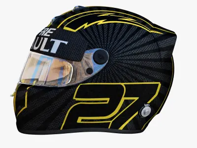 Hulkenberg helmet 2018 Low-poly 3D model