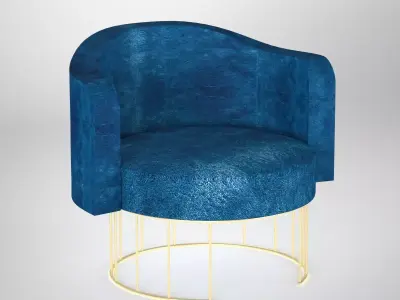 Velvet Material Chair Free 3D model