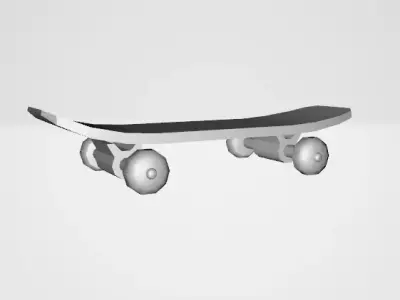 skate board Low-poly 3D model