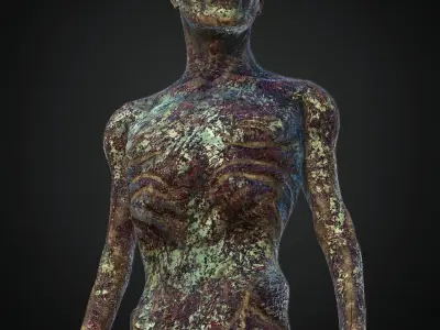 Rigged Zombie Character Low-poly 3D model