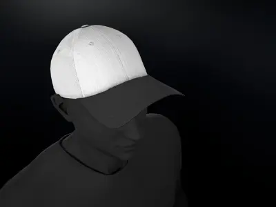 Black And White Basketball Hat  Low-poly 3D model