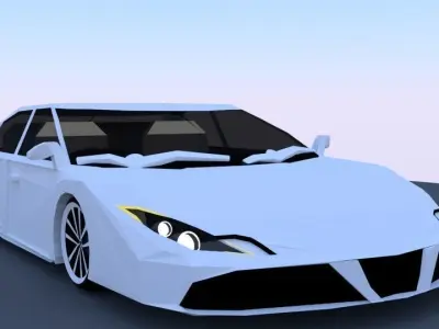 Sedan 3D Concept Low-poly 3D model