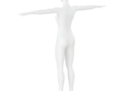 Female faceless mannequin in T-pose 3D model