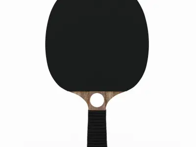 Leather and Walnut Table Tennis Paddles 3D model