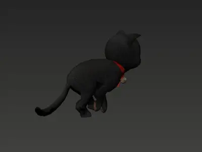 Black Cat Low-poly 3D model by topgunzhu