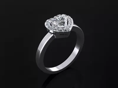 Heart Ring 3D print model 8