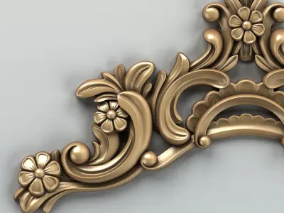 Carved decor horizontal 004 3D model