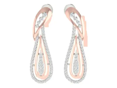 Women Drop Earrings 3dm STL OBJ FBX Renders Details 3D print model 4