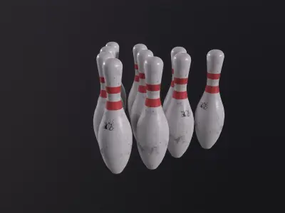  Old Bowling Pin 3D Model Low-poly 3D model