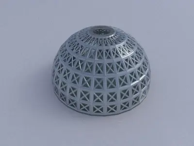 Large steel dome with glass panels and entry 3D model