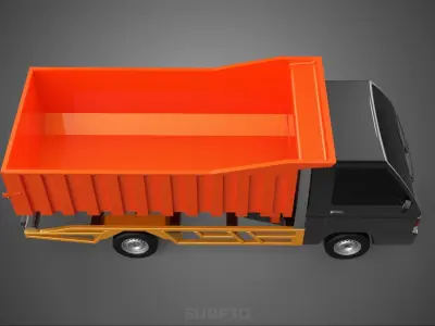 SMALL TIPPER DUMP TRUCK PICK UP HYDRAULIC CONTAINER CAR VEHICLE 3D model