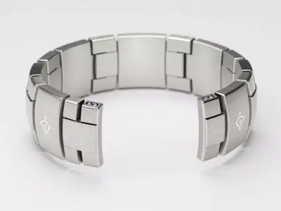 Modern Metal Bracelet Watch Band Low-poly 3D model