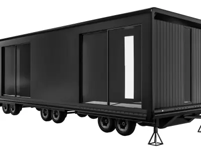 Modern  Travel Trailer Low-poly 3D model
