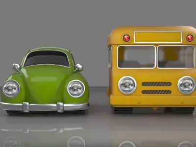 lovely car  bus fantasy toy  3D model