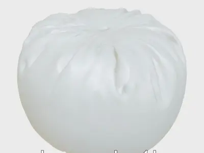 Cartoon-style Soft Puffin Ottoman Low-poly 3D model