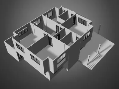 House under construction 25-50 3D model
