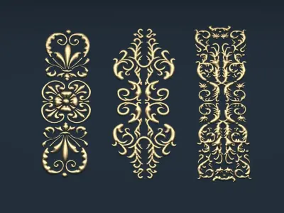Collection carved decor  01  3D model 3D model