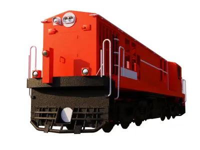 Train engine Low-poly 3D model