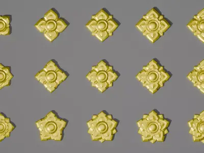 Thai Ornamental 3D Models Pack High Poly Low Poly 3D print model