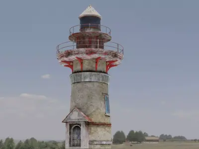 Lighthouse PBR textures Low-poly 3D model