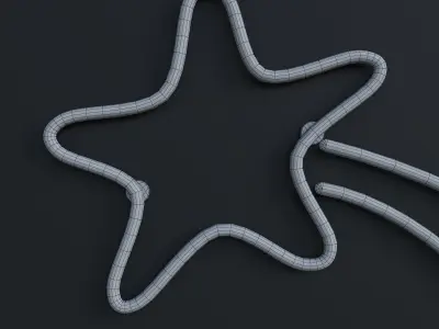 Neon Set 5 whale tail in water 3D model