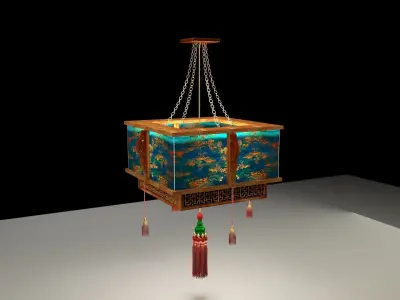 Chinese palace lantern 3D model 12