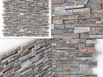 Wall stone clincer rock decor  Low n1 3D model