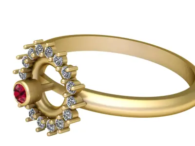 stylish ring pendant 3d printable model 3D print model