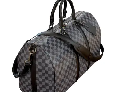Louis Vuitton Bag Keepall Bandouliere 45 Damier Cobalt Low-poly 3D model