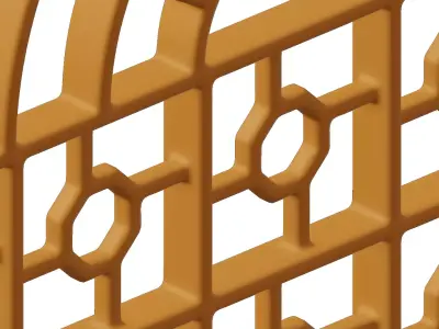 Plastic Exquisite Arch Window Grill Toy 3D model