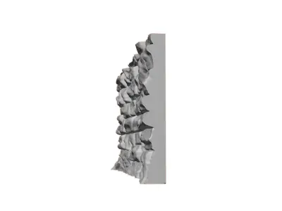 Rough Gneiss Stone Wall Segment 3D model
