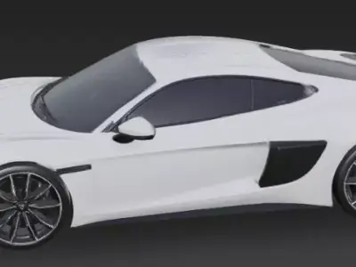 White Ferrari Inspired Sport Car 3D Model Game Ready 3D model