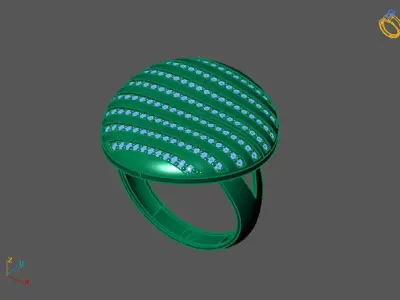 STL 3DM Print Ready Women Diamond Ring Lightweight Printable  3D print model 38