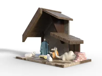 Nativity Scene Christmas Low-poly 3D model