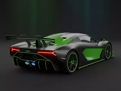 Hyper Aggressive Racing Supercar Low-poly 3D model